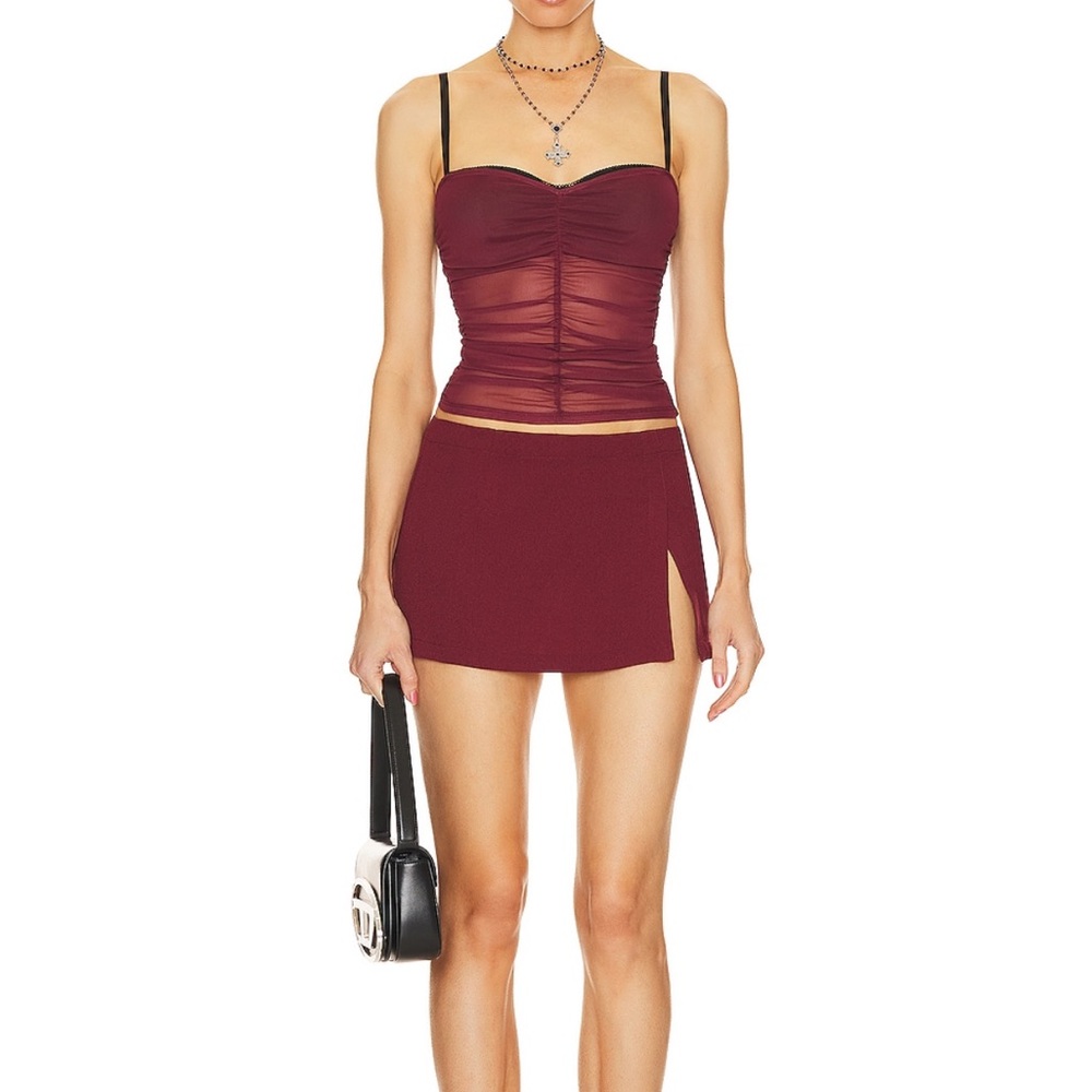 Miaou Micro Mini Skirt in Russet Size Small